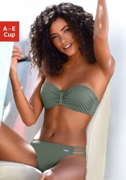 S.Oliver RED LABEL Beachwear Bikinibroekje Spain Met Gedraaide Boord -Beste Bikini Winkel bench beugelbikinitop in bandeaumodel in uni stijl groen 1