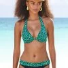 Bruno Banani Beugelbikini Met Turquoisekleurige Animal-print -Beste Bikini Winkel bruno banani beugelbikini met turquoisekleurige animal print groen