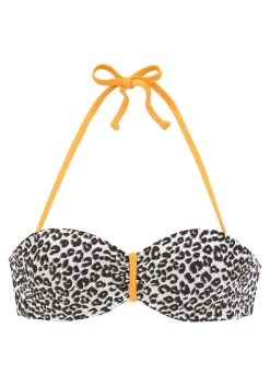 Buffalo Push-upbikinitop Kitty Met Contrastkleurige Bandjes -Beste Bikini Winkel buffalo beugelbikinitop in bandeaumodel kitty met animal print en contrastkleurige details bruin 7