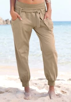 Jette Joop Beugelbikini Met Vulling -Beste Bikini Winkel buffalo strandbroek in linnenmix bruin