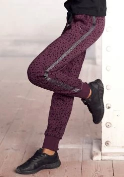 Vivance Highwaist-bikinibroekje Lorena Met Contrastkleurige Paspels -Beste Bikini Winkel buffalo sweatbroek boord met rijgkoord en glinsterstrepen opzij paars 1