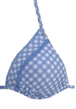 Buffalo Triangel-bikinitop Geruit Met Sierrand -Beste Bikini Winkel buffalo triangel bikinitop geruit met sierrand blauw 4