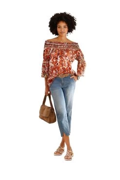 Jette Joop Triangelbikini Met Chique Sierringen -Beste Bikini Winkel heine blouse met carmenhals oranje 4