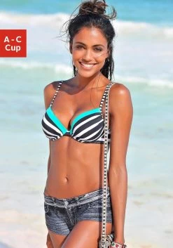 Venice Beach Bikinibroekje Jane Met Bindstrikjes Opzij -Beste Bikini Winkel kangaroos push upbikinitop anita in sportief blokstreepdessin zwart