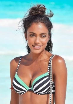 KangaROOS Push-upbikinitop ANITA In Sportief Blokstreepdessin -Beste Bikini Winkel kangaroos push upbikinitop anita in sportief blokstreepdessin zwart 4