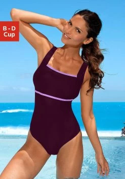 Buffalo Triangelbikini Met Kralen-accessoires -Beste Bikini Winkel lascana badpak met contrastkleurige inzet paars 1