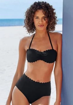 Calvin Klein Swimwear Badpak Met Calvin Klein-logo-monogram -Beste Bikini Winkel lascana bandeau bikinitop scallop met gelaserd schulprandje zwart