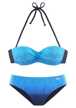 Sunflair Badpak -Beste Bikini Winkel lascana beugelbikini in bandeaumodel met verloop blauw
