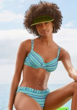 Jette Joop Bandeaubikini In Wikkel-look En Met Print -Beste Bikini Winkel lascana beugelbikini met glinsterende strepen blauw 1