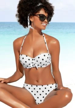 Sunseeker Bikinibroekje Ditsy Met Strikbandjes Opzij En Gehaakt Randje -Beste Bikini Winkel lascana beugelbikinitop in bandeaumodel powder wit