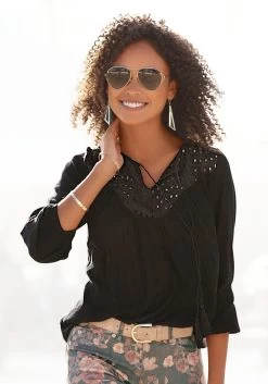 Buffalo Oversized Tankinitop BRANDA -Beste Bikini Winkel lascana crepe blouse met broderie anglaise zwart 1