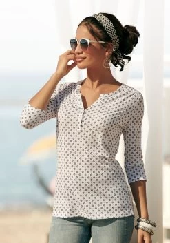 Bruno Banani Beugelbikini Met Patroonmix -Beste Bikini Winkel lascana shirt met 3 4 mouwen in modieuze blouse look wit