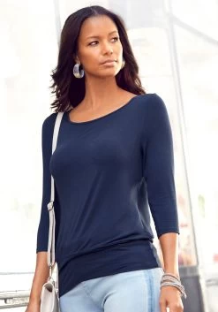 Venice Beach Bustierbikini Met In Kleur Afgestemde Details -Beste Bikini Winkel lascana shirt met 3 4 mouwen met een cut out in de nek blauw 1