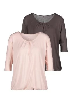 Feel Good Balconette-bikinitop -Beste Bikini Winkel lascana shirt met 3 4 mouwen met fijne plooien bij de hals set van 2 roze