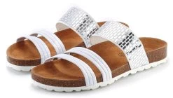 Sunflair Badpak -Beste Bikini Winkel lascana slippers met kurken voetbed en elastische riempjes wit