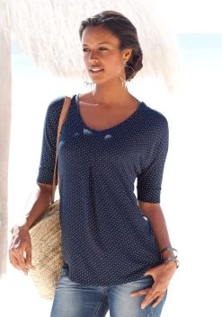 Feel Good Balconette-bikini (1 Stuk) -Beste Bikini Winkel lascana t shirt met stolpplooi en stippeltjesprint blauw 1