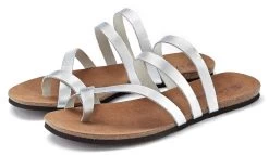 Feel Good Bustierbikinitop -Beste Bikini Winkel lascana teenslippers van leer in metallic look zilver 1