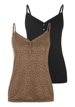 Buffalo Beugelbikini Met Sierkwasten -Beste Bikini Winkel lascana top met spaghettibandjes set van 2 bruin 3