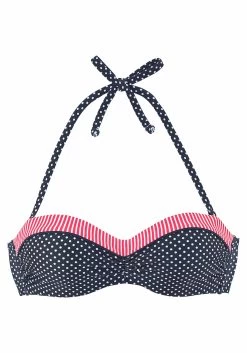 S.Oliver RED LABEL Beachwear Bandeau-bikinitop Avni Met Aangerimpeld Midden -Beste Bikini Winkel soliver red label beachwear bandeau bikinitop avni met aangerimpeld midden blauw 1