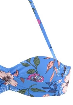 S.Oliver RED LABEL Beachwear Beugelbikinitop In Bandeaumodel Maya Met Gebloemd Design En Wikkel-look -Beste Bikini Winkel soliver red label beachwear beugelbikinitop in bandeaumodel maya met gebloemd design en wikkel look blauw 5