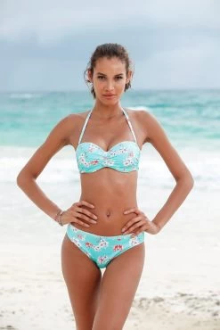 Sunseeker Beugelbikinitop In Bandeaumodel Ditsy Met Gehaakt Randje -Beste Bikini Winkel sunseeker beugelbikinitop in bandeaumodel ditsy met gehaakt randje blauw 4