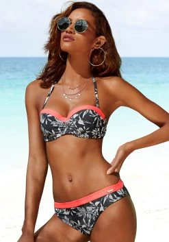 Sunseeker Beugelbikinitop In Bandeaumodel Mono Met Contrastkleurige Inzet