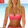 Venice Beach Beugelbikini In Bandeaumodel In Een Trendy Streep-look -Beste Bikini Winkel venice beach beugelbikini in bandeaumodel in een trendy streep look roze 2