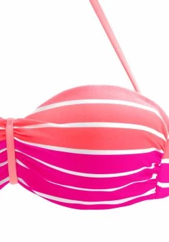 Venice Beach Beugelbikini In Bandeaumodel In Een Trendy Streep-look -Beste Bikini Winkel venice beach beugelbikini in bandeaumodel in een trendy streep look roze 5