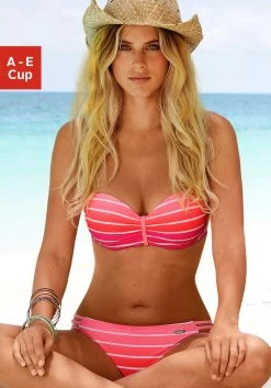 Jette Joop Triangelbikini Met Chique Sierringen -Beste Bikini Winkel venice beach beugelbikini in bandeaumodel in een trendy streep look roze 7