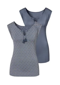 Buffalo Triangelbikini Met Trendy Dubbele Bandjes -Beste Bikini Winkel vivance tanktop met modieuze goud print set van 2 blauw 1